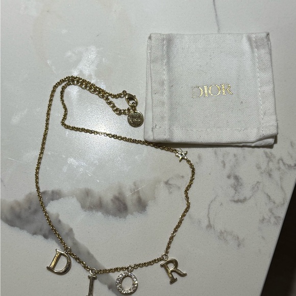Dior Gold Chain Necklace with Logo Letters - Picture 1 of 4